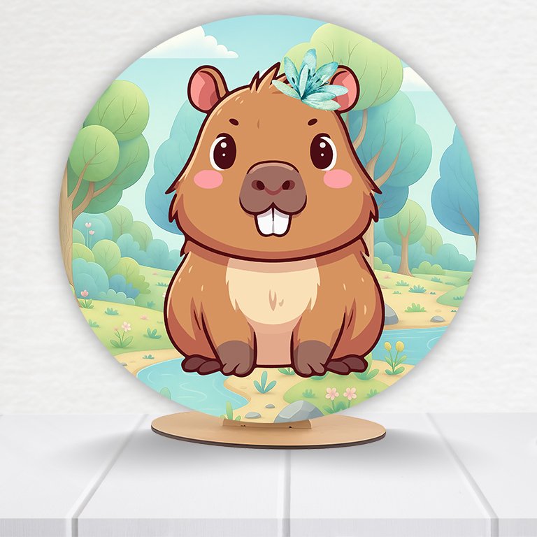 Painel Redondo Capivara 50x50cm - Imagem 10