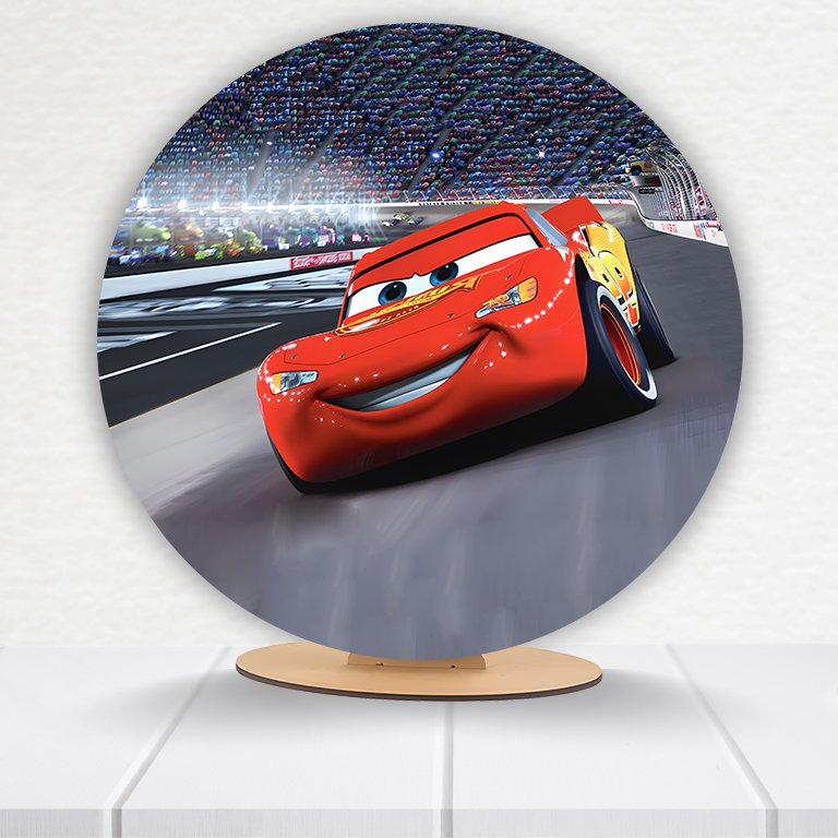 Painel Redondo Carros Pixar 50x50cm - Imagem 2