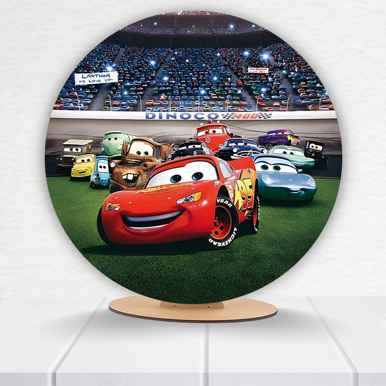 Painel Redondo Carros Pixar 50x50cm - Imagem 7