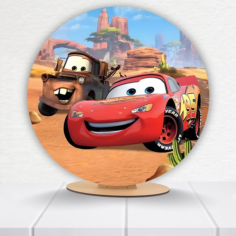 Painel Redondo Carros Pixar 50x50cm - Imagem 15