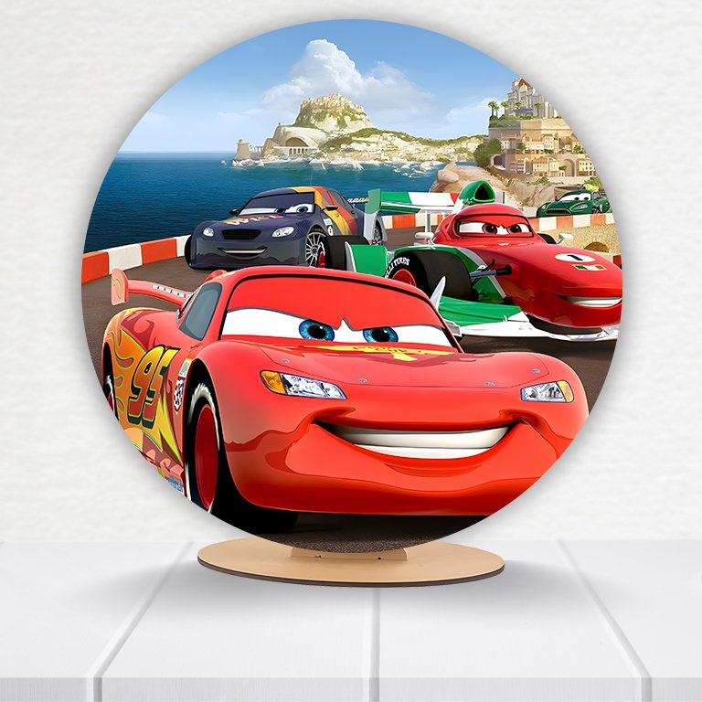 Painel Redondo Carros Pixar 50x50cm - Imagem 12
