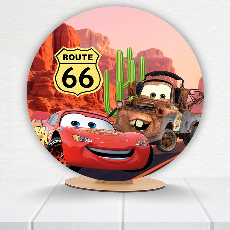 Painel Redondo Carros Pixar 50x50cm - Imagem 16