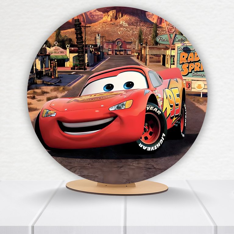 Painel Redondo Carros Pixar 50x50cm - Imagem 14