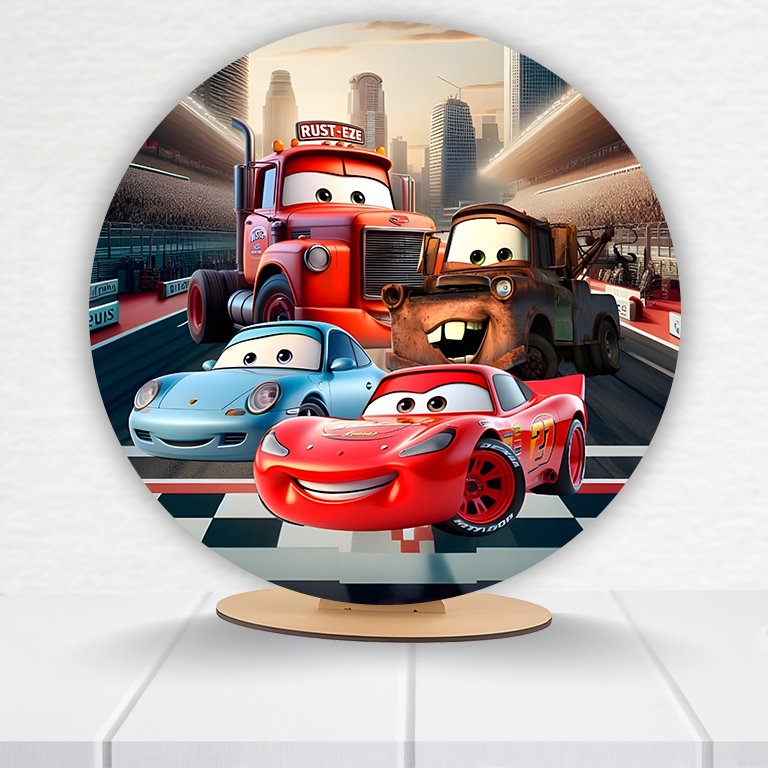 Painel Redondo Carros Pixar 50x50cm - Imagem 13