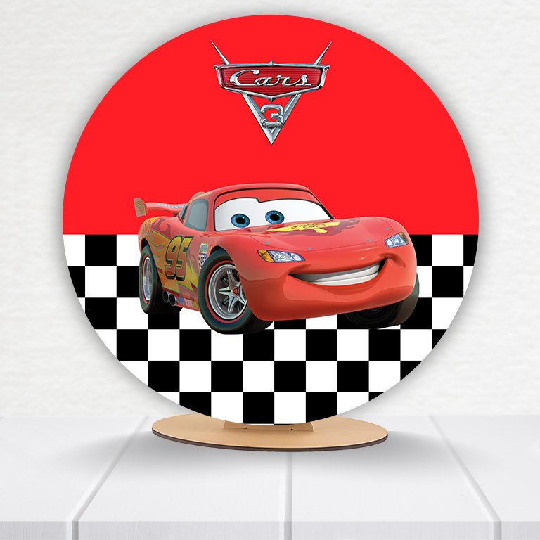 Painel Redondo Carros Pixar 50x50cm - Imagem 4