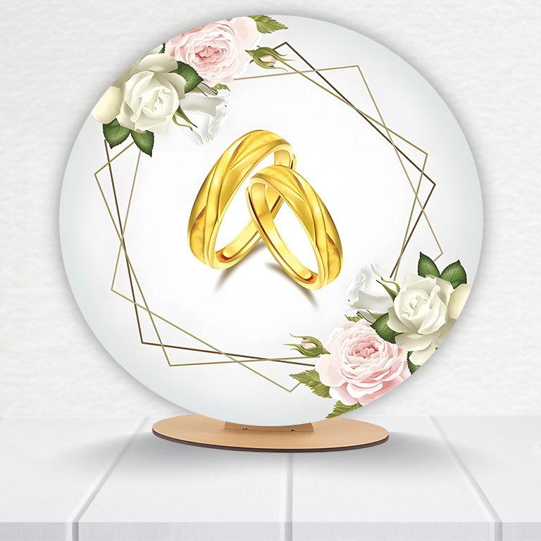 Painel Redondo Casamento 50x50cm - Imagem 2