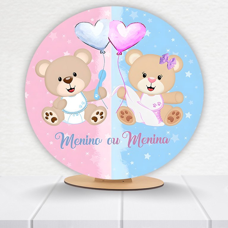 Painel Redondo Chá Revelação 50x50cm