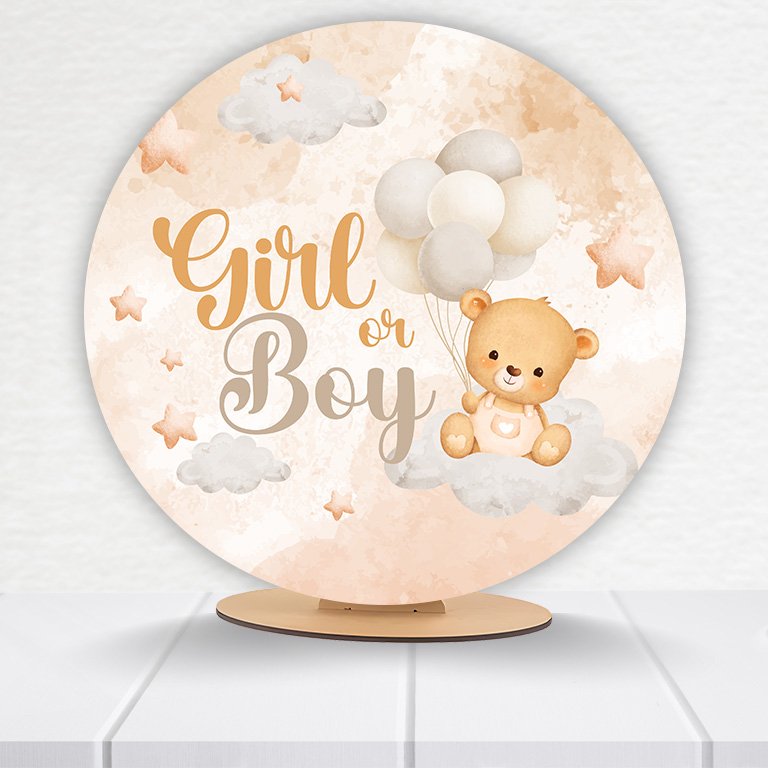 Painel Redondo Chá Revelação 50x50cm - Imagem 17