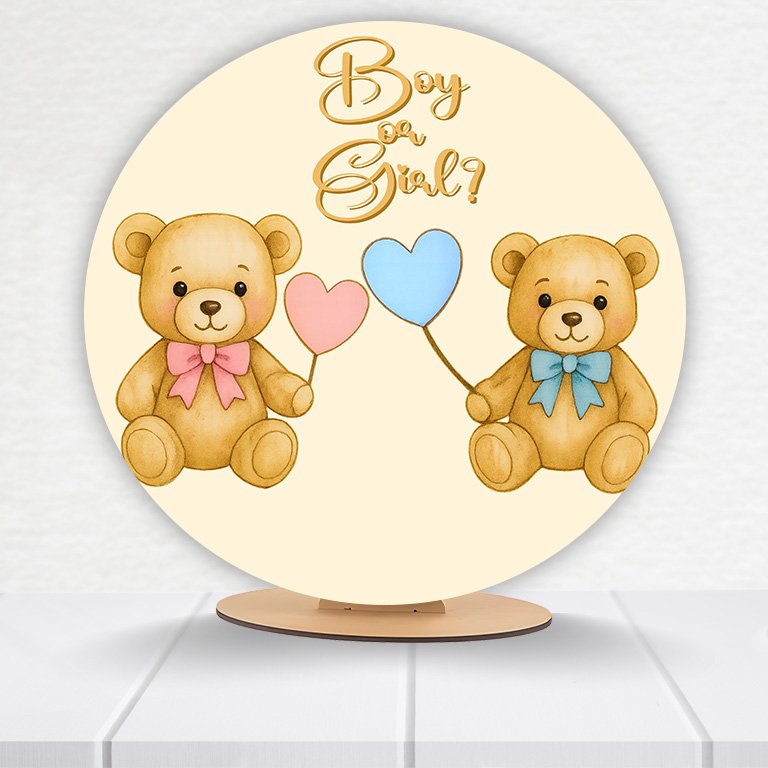 Painel Redondo Chá Revelação 50x50cm  PAINEL303