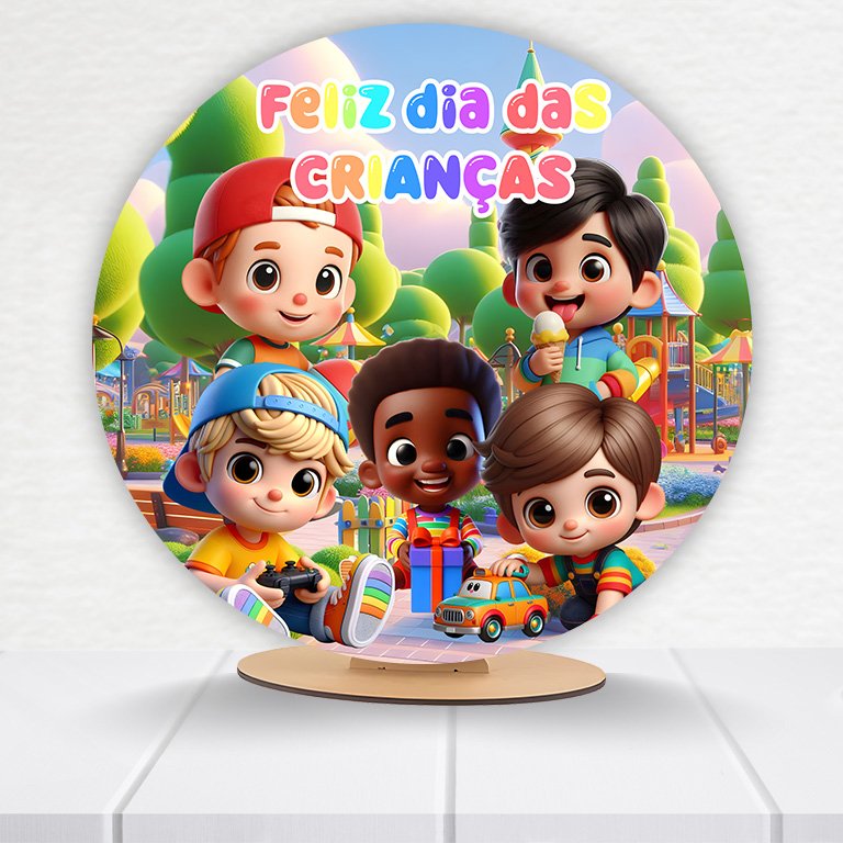 Painel Redondo Dia Das Crianças 50x50cm - Imagem 12