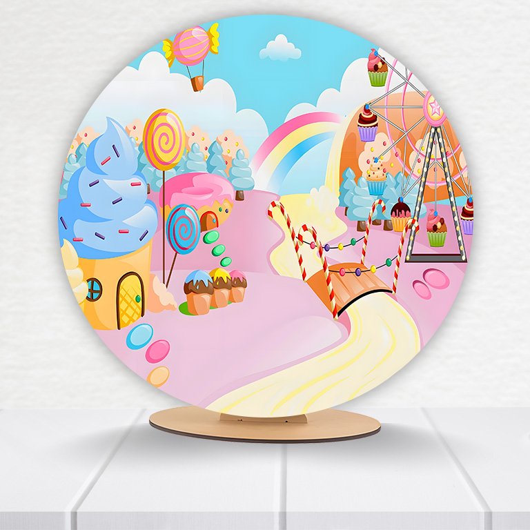 Painel Redondo Doceria 50x50cm