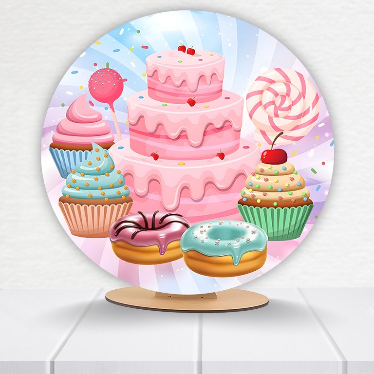 Painel Redondo Doceria 50x50cm - Imagem 4