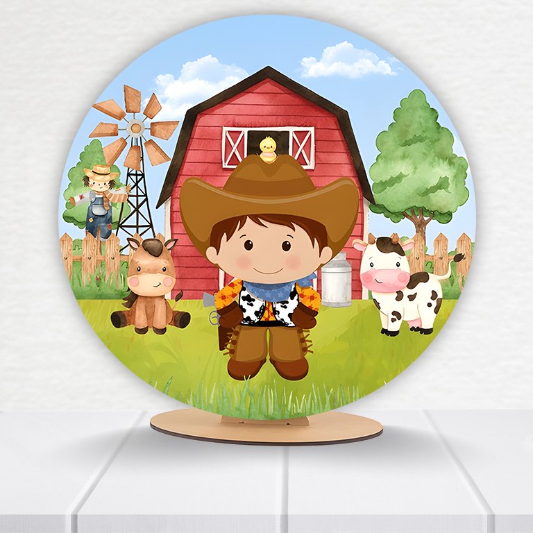Painel Redondo Fazendinha 50x50cm - Imagem 3