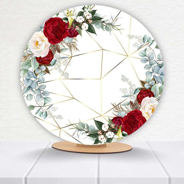 Painel Redondo Flores 50x50cm - Imagem 2