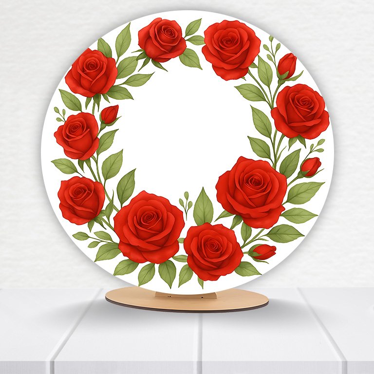 Painel Redondo Flores 50x50cm  PAINEL845 - Imagem 16