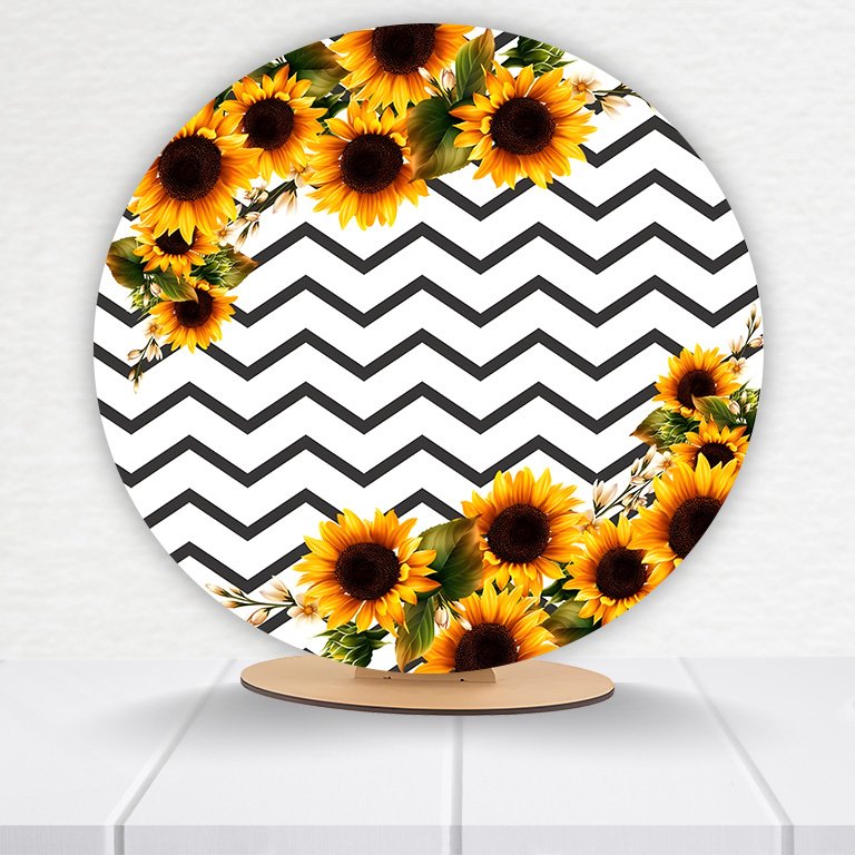 Painel Redondo Flores 50x50cm  PAINEL845 - Imagem 12