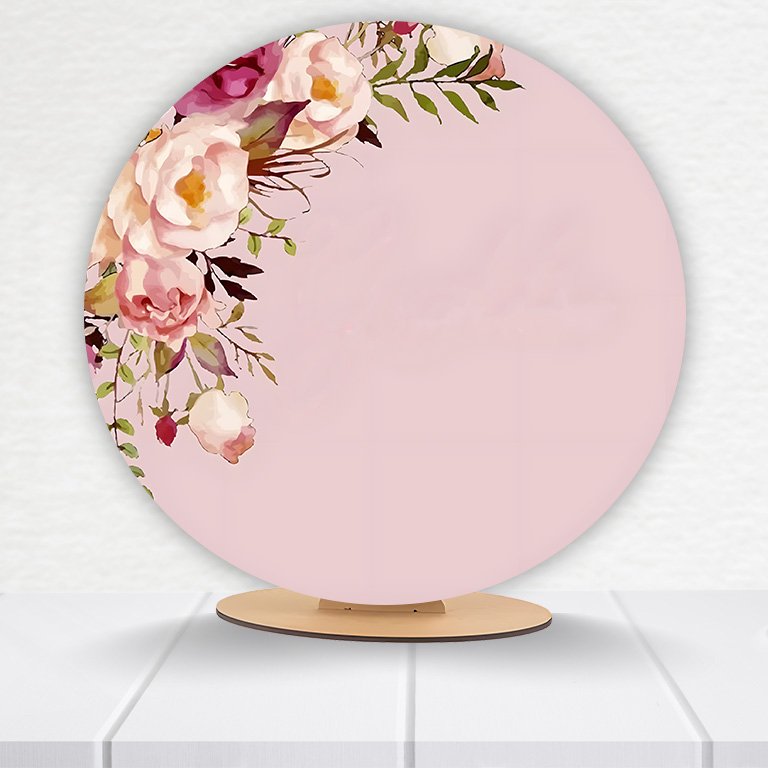 Painel Redondo Flores 50x50cm  PAINEL845 - Imagem 6