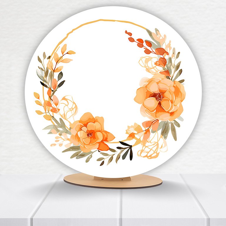 Painel Redondo Flores 50x50cm  PAINEL845 - Imagem 19