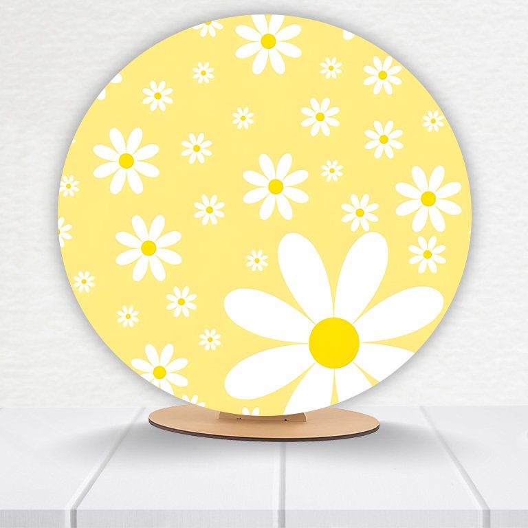 Painel Redondo Flores 50x50cm  PAINEL845 - Imagem 4