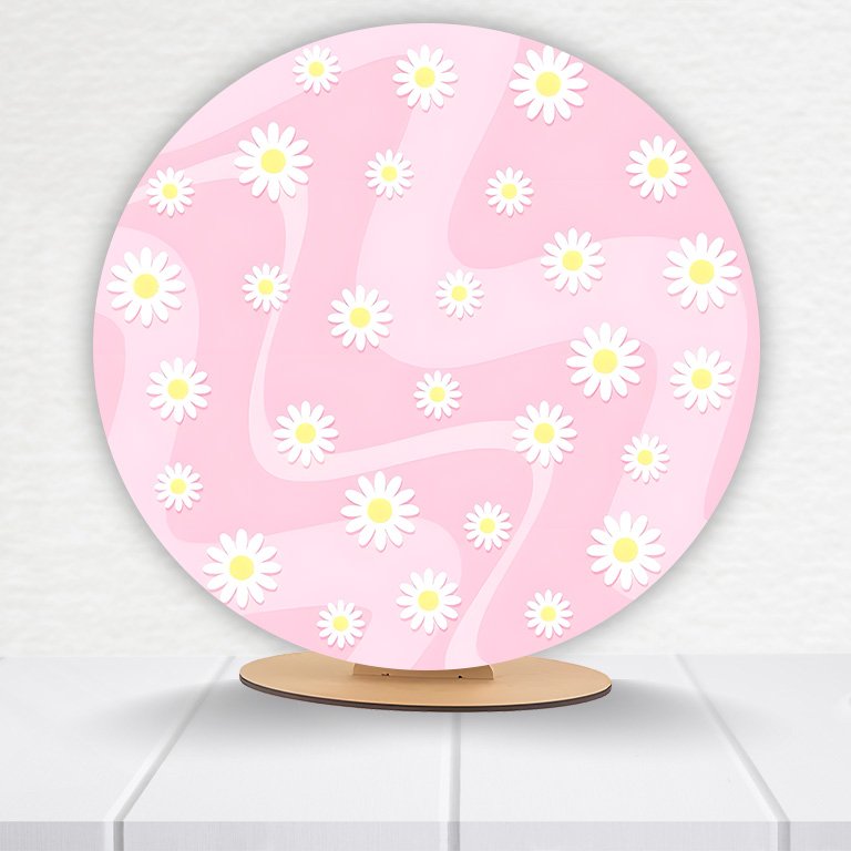 Painel Redondo Flores 50x50cm  PAINEL845 - Imagem 2