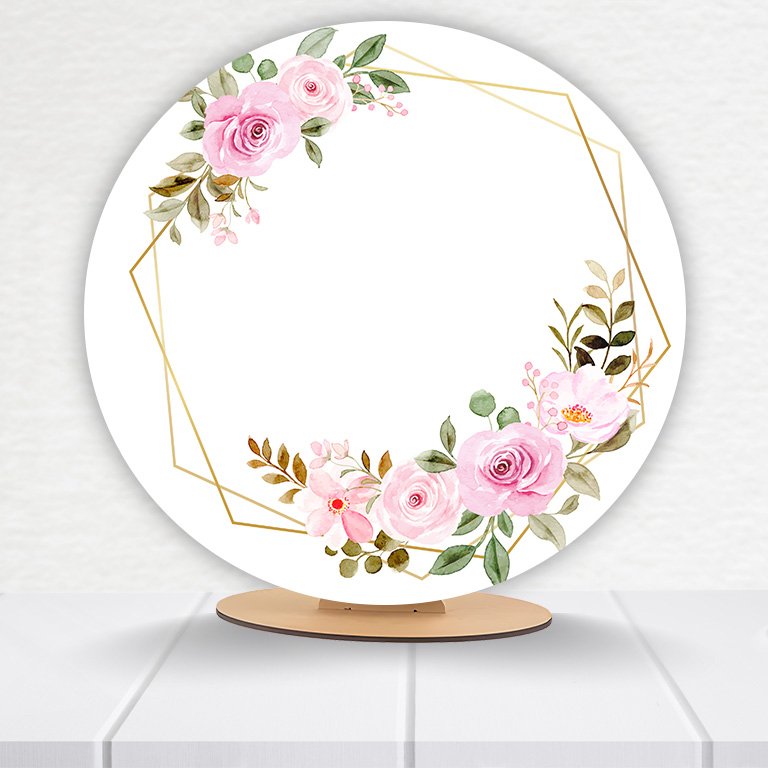 Painel Redondo Flores 50x50cm  PAINEL938 - Imagem 12