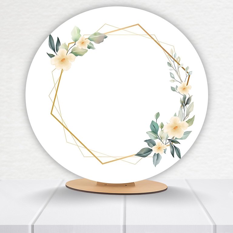 Painel Redondo Flores 50x50cm  PAINEL938 - Imagem 7