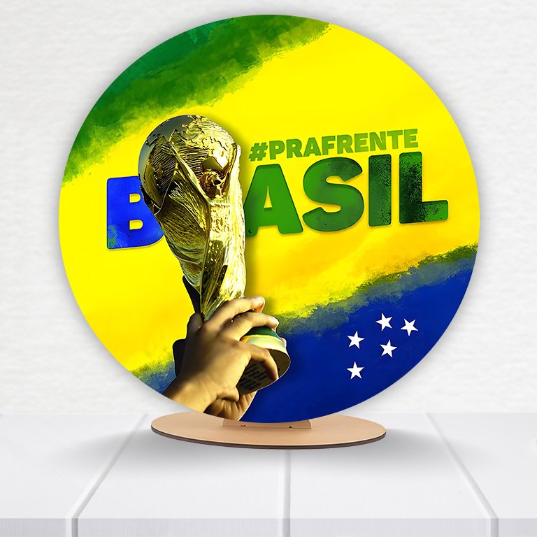 Painel Redondo Brasil Time De Futebol 50x50cm - Imagem 3