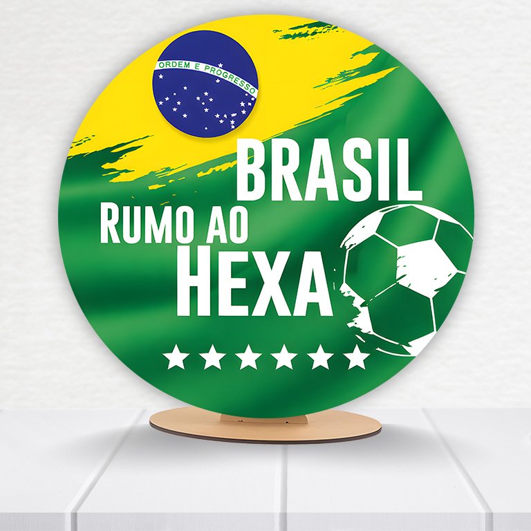 Painel Redondo Brasil Time De Futebol 50x50cm - Imagem 2