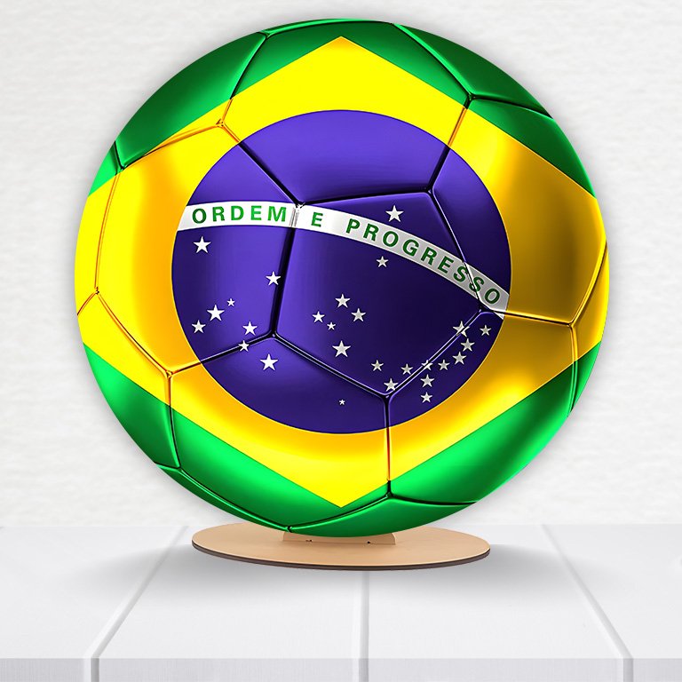 Painel Redondo Brasil Time De Futebol 50x50cm - Imagem 5