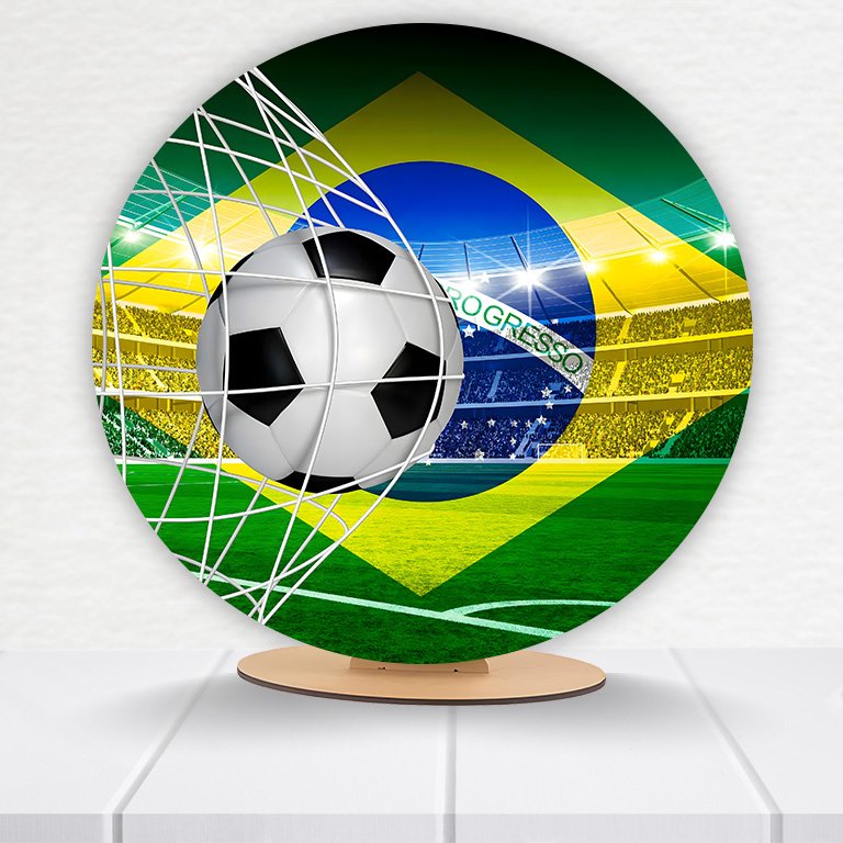 Painel Redondo Brasil Time De Futebol 50x50cm - Imagem 4
