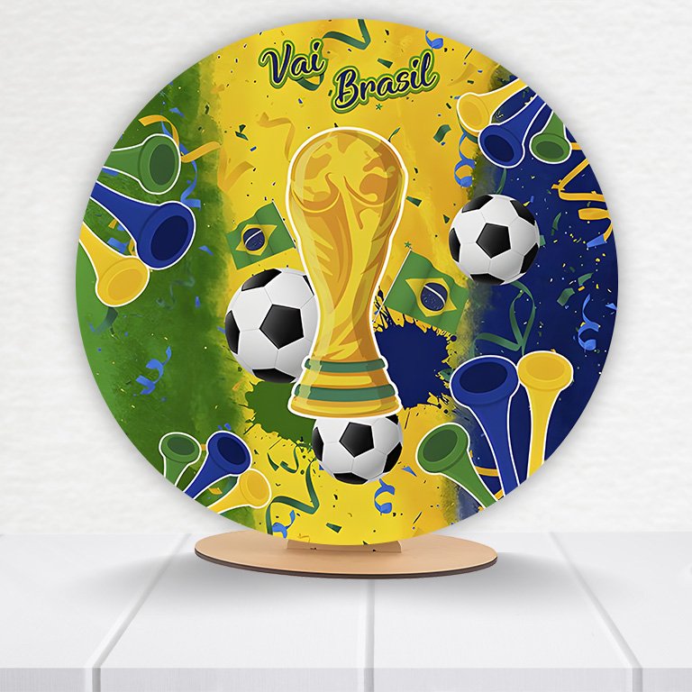 Painel Redondo Brasil Time De Futebol 50x50cm - Imagem 7