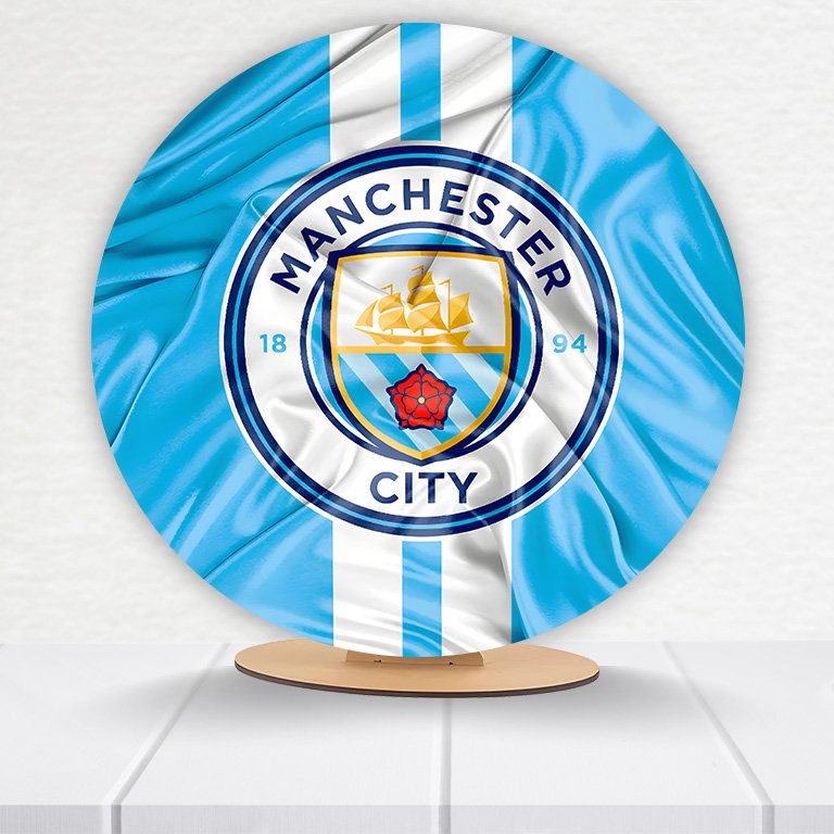 Painel Redondo Manchester City 50x50cm