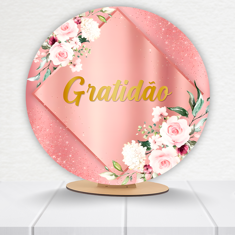 Painel Redondo Gratidão 50x50cm  PAINEL592 - Imagem 5