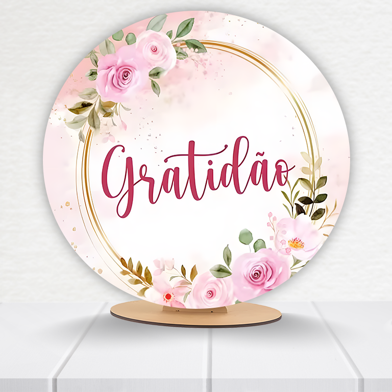 Painel Redondo Gratidão 50x50cm  PAINEL592 - Imagem 11