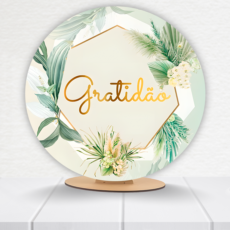 Painel Redondo Gratidão 50x50cm  PAINEL592 - Imagem 8