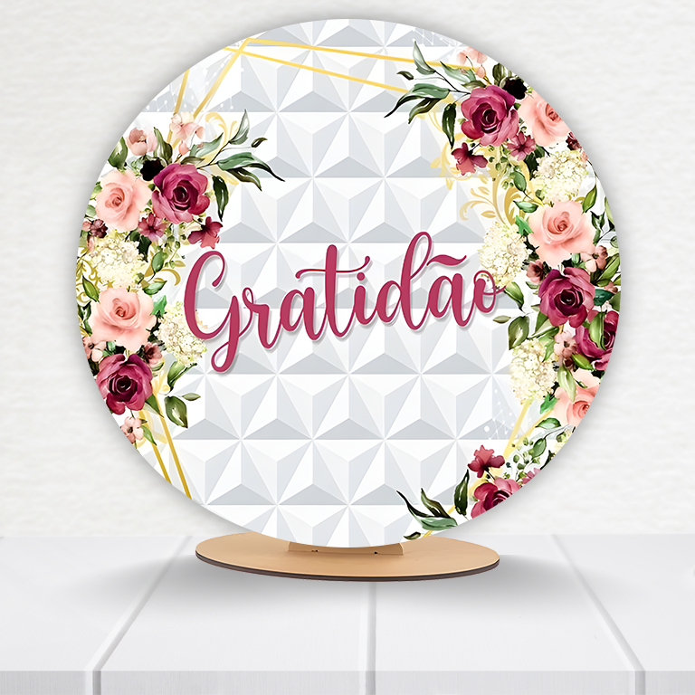 Painel Redondo Gratidão 50x50cm  PAINEL854 - Imagem 8