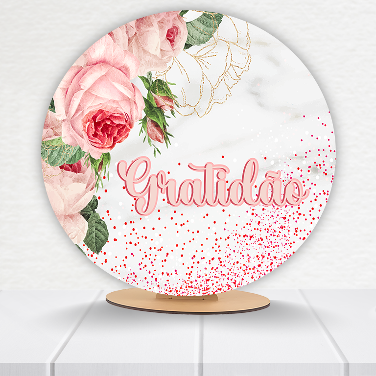 Painel Redondo Gratidão 50x50cm  PAINEL628 - Imagem 8