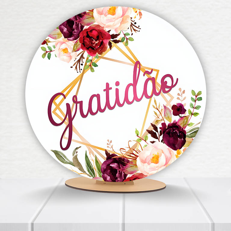 Painel Redondo Gratidão 50x50cm  PAINEL628 - Imagem 4