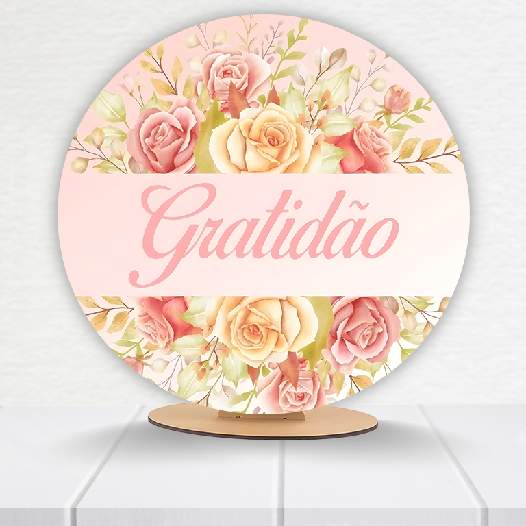 Painel Redondo Gratidão 50x50cm  PAINEL628 - Imagem 13