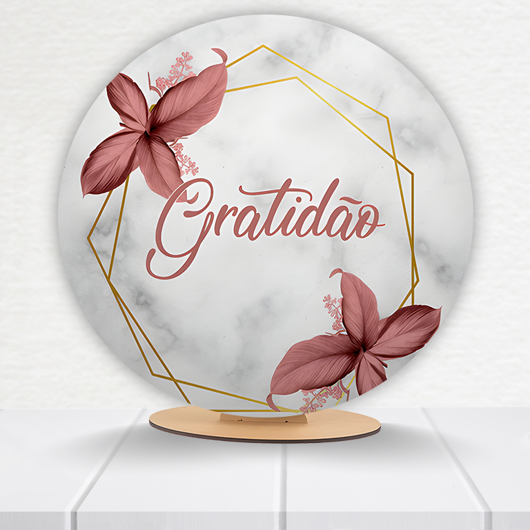 Painel Redondo Gratidão 50x50cm  PAINEL164 - Imagem 2