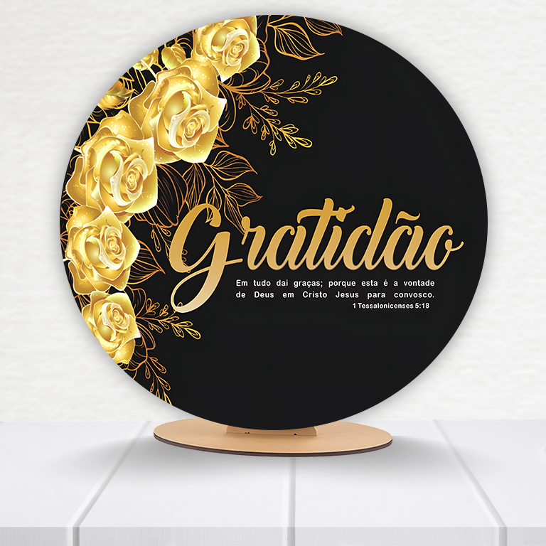 Painel Redondo Gratidão 50x50cm  PAINEL057 - Imagem 4