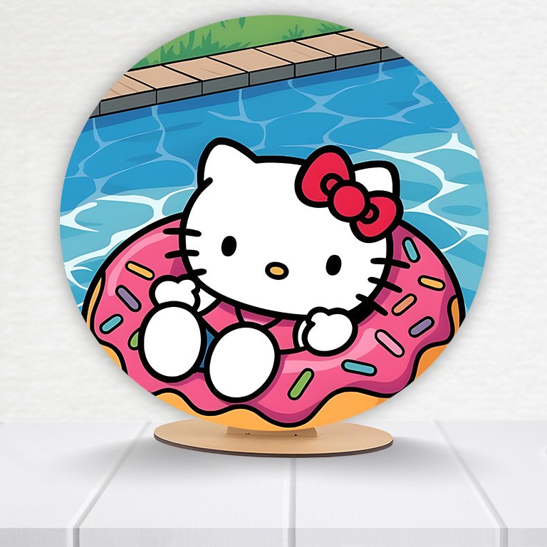 Painel Redondo Hello Kitty 50x50cm  PAINEL960 - Imagem 13