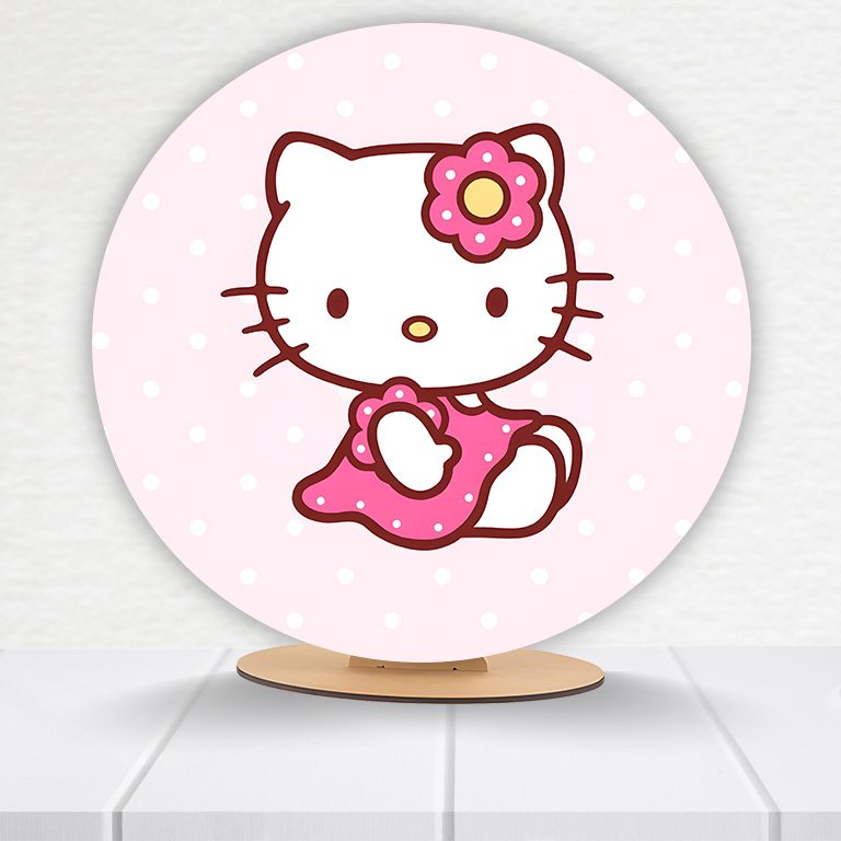 Painel Redondo Hello Kitty 50x50cm  PAINEL960 - Imagem 9