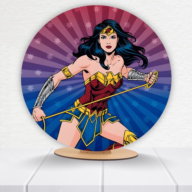 Painel Redondo Mulher Maravilha 50x50cm  PAINEL242