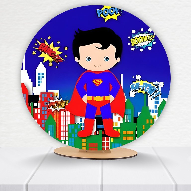 Painel Redondo Superman 50x50cm - Imagem 10