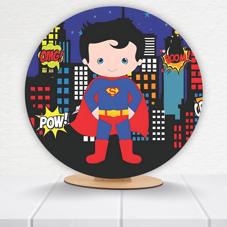 Painel Redondo Superman 50x50cm - Imagem 9