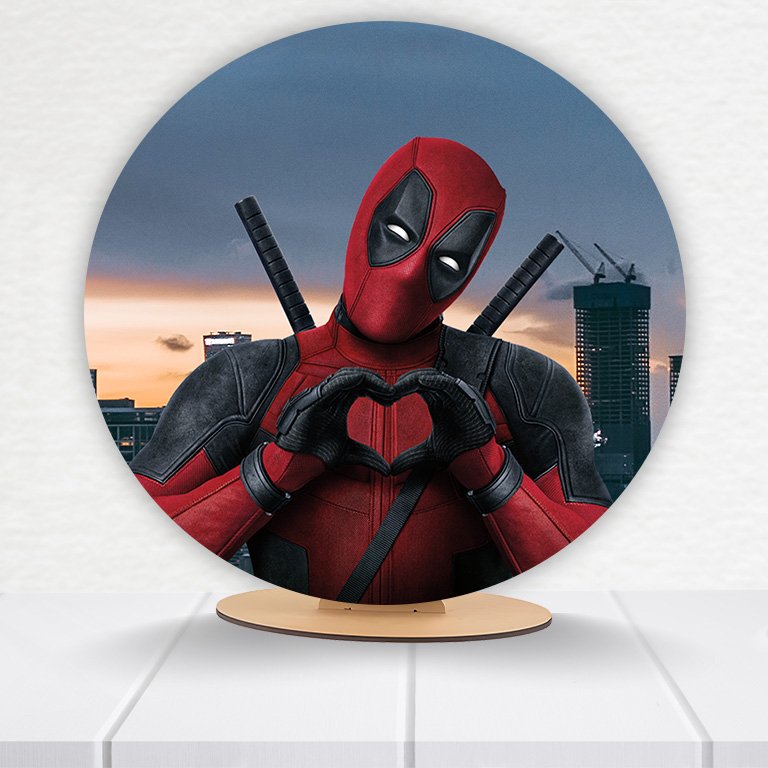 Painel Redondo Deadpool 50x50cm
