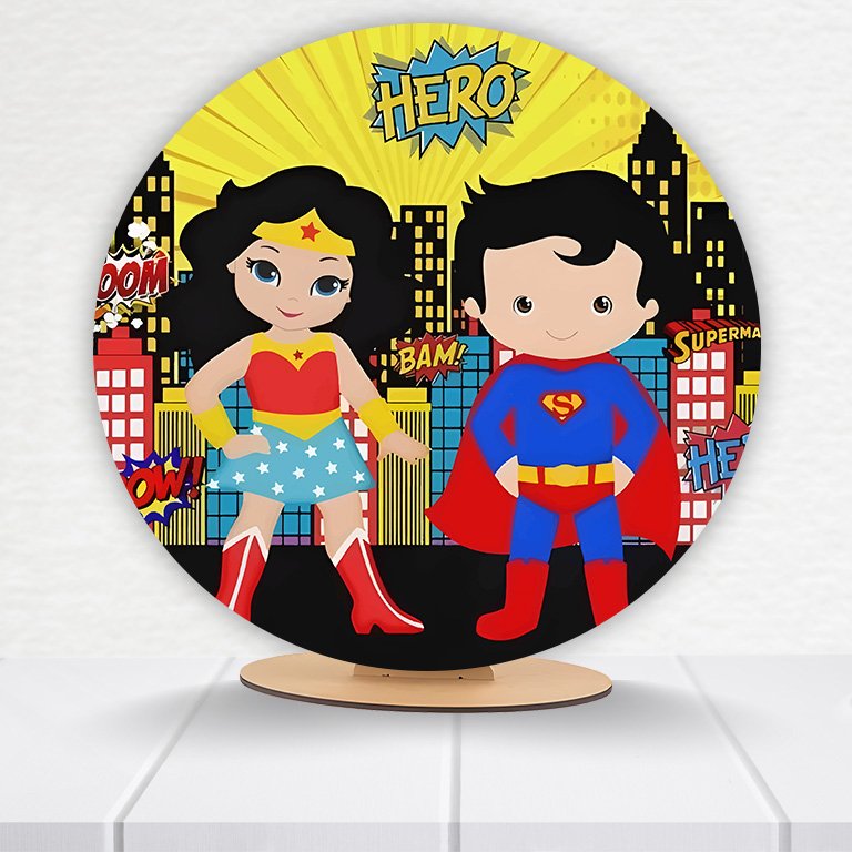 Painel Redondo Heróis 50x50cm  PAINEL217 - Imagem 13