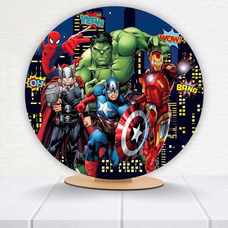 Painel Redondo Heróis 50x50cm  PAINEL217 - Imagem 8