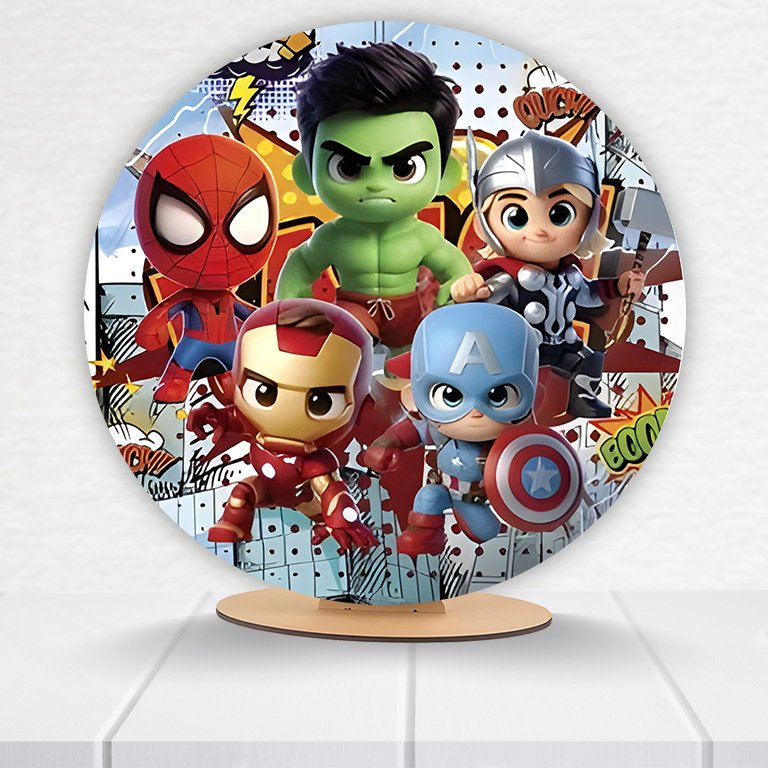 Painel Redondo Heróis 50x50cm  PAINEL217 - Imagem 11